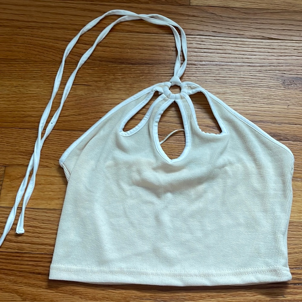 Pretty Garbage Halter Cropped Tank
